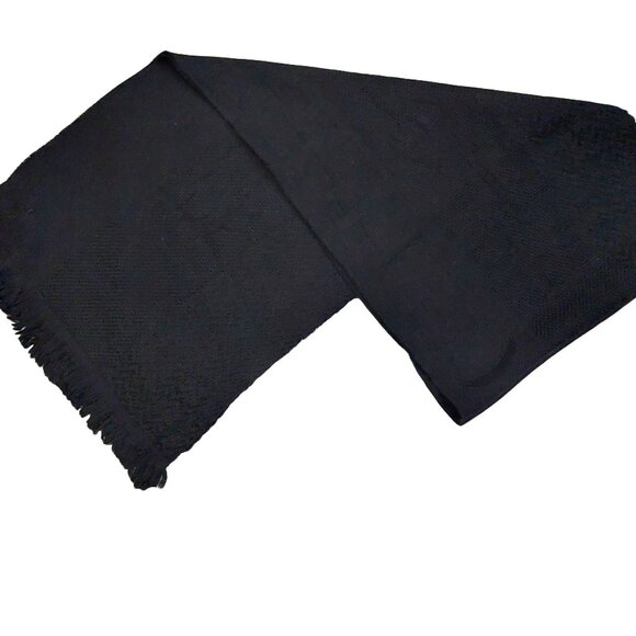 GIORGIO ARMANI Luxury Designer Vintage Black Scarf VWT - Picture 1 of 13